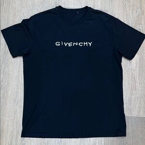 Givenchy Midnight Black Tee with White embroidered Logo